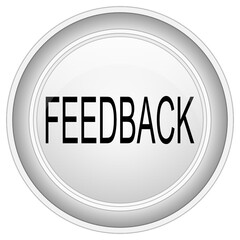 Feedback button on white background - illustration