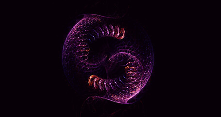 3D rendering abstract multicolor fractal light background