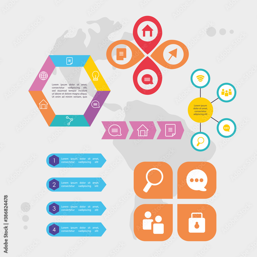 Poster infographic elements design with business related icons and numbers