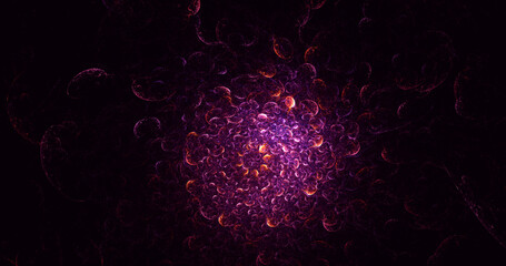 3D rendering abstract multicolor fractal light background