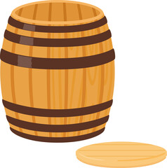 蓋を外した樽と蓋