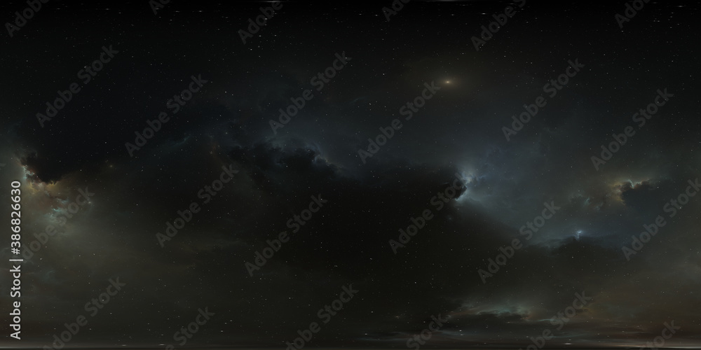 Wall mural full 360 degree space background. equirectangular projection, environment map. hdri spherical panora