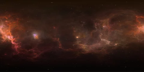 360 Grad gleichrechteckiger Projektionsraumhintergrund mit Nebel und Sternen, Umgebungskarte. Sphärisches HDRI-Panorama © Peter Jurik