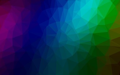 Dark Multicolor, Rainbow vector polygonal pattern.