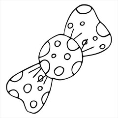 sweet caramel wrapped, cute drawing for kids, vector element, coloring book, kawaii sweets