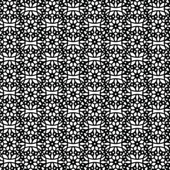 Fototapeta premium Abstract ornate pattern with decorative rounds. Stylish black texture. Seamless linear illustration.