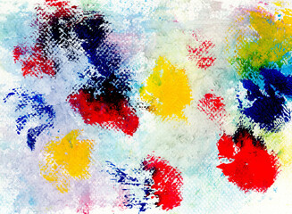 Abstract watercolor painting on paper,  hand painted in multicolor for background
