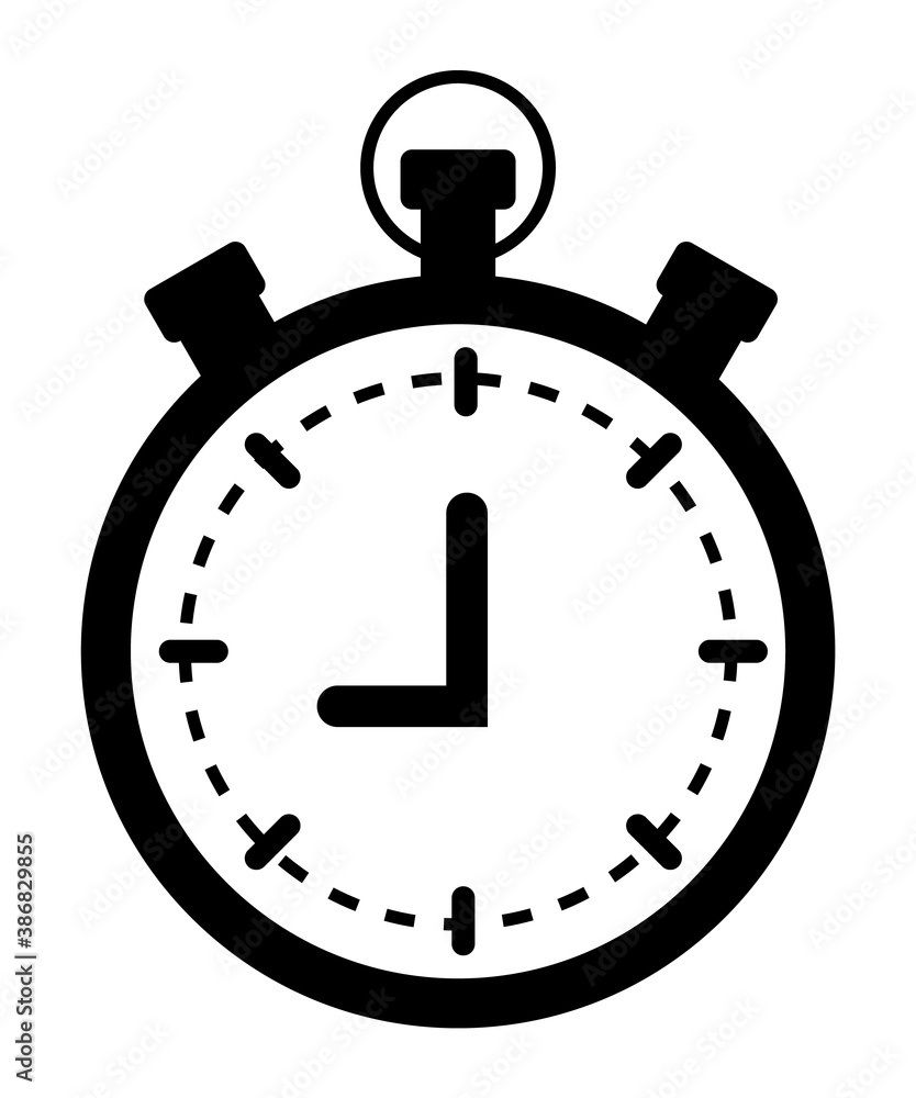 Poster clock timer isolated monochrome icon. time for conducting task isolated vector illustration in flat 