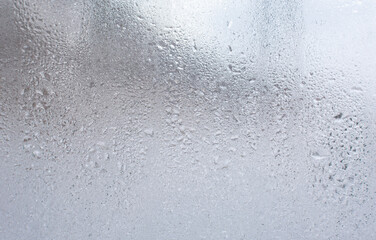 A pattern of frozen drops on the window