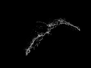 Stock image of water splash: High resolution water splashes isolated on black background. Royalty high-quality free stock photo image of water splash with bubbles of air on the black background