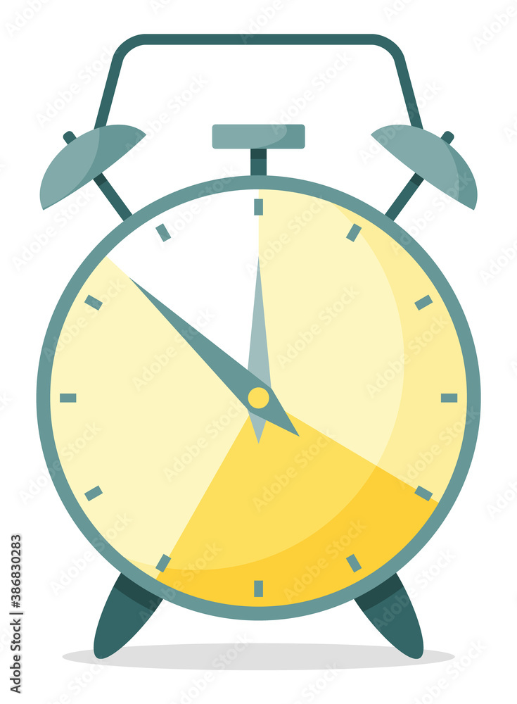 Poster clock measuring time isolated element of effective management. vector stop watch representing deadli