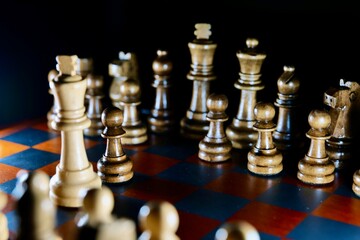 chess board and pieces