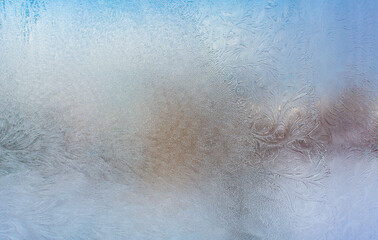 Frosty pattern on the window