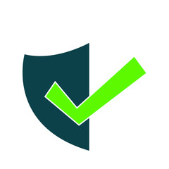 Shield Check Mark Icon Illustration o white background