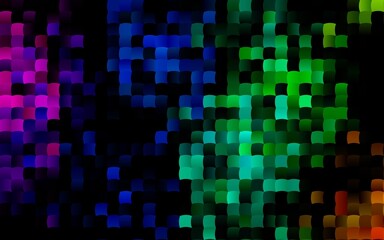 Dark Multicolor, Rainbow vector template with crystals, rectangles.