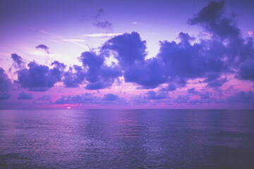 Seascape in the evening. Sunset over the sea with beautiful sky