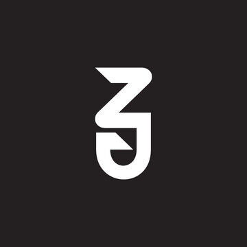 abstract letter zj simple geometric linear logo emblem vector