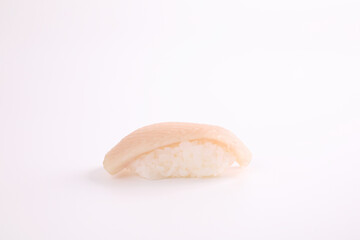 Hamachi sushi , Japanese food yellowtail sushi isolated in white background
