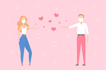 Valentines Day 2021 conceptual poster. Cartoon. Vector illustration.