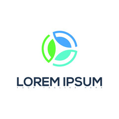 three parts of the circle into one logo