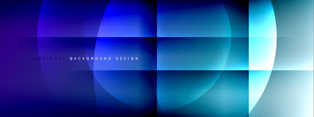 Vector abstract background - circle and cross on fluid gradient with shadows and light effects. Techno or business shiny design templates for text