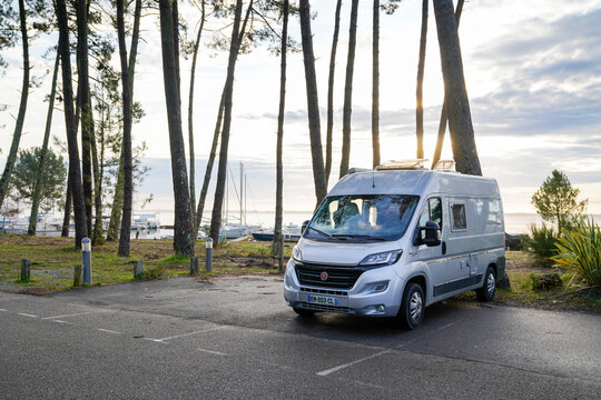 Fiat ducato Vanlife lifestyle rv motorhome in the wild by sea coast