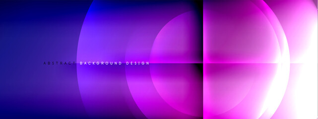 Vector abstract background - circle and cross on fluid gradient with shadows and light effects. Techno or business shiny design templates for text
