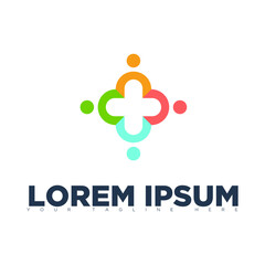 medical logo of three people holding hands