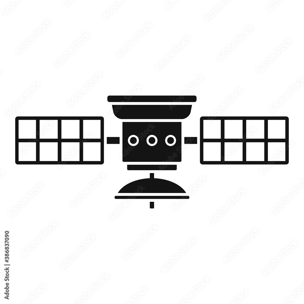 Poster broadcast satellite icon. simple illustration of broadcast satellite vector icon for web design isol
