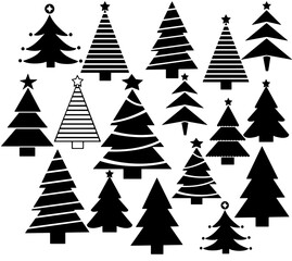 Christmas  trees - Silhouette vector