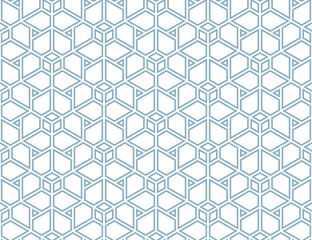 Abstract geometric pattern. A seamless vector background. White and blue ornament. Graphic modern pattern. Simple lattice graphic design