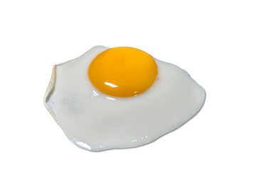 sunny side up fried egg is easy breakfast and healthy isolated on white background