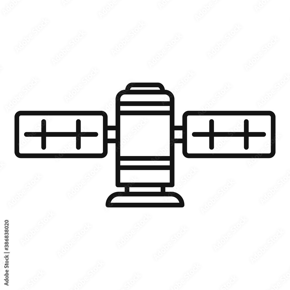 Poster broadcast satellite icon. outline broadcast satellite vector icon for web design isolated on white b