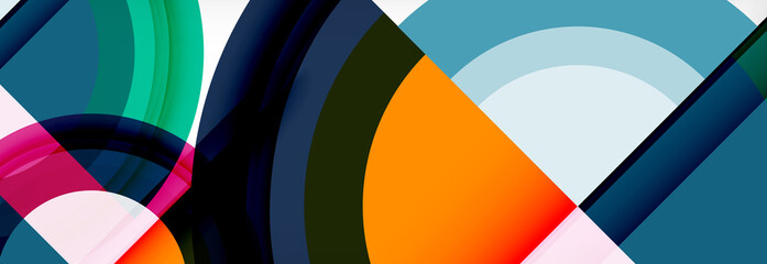 Obraz premium Round shapes, triangles and circles. Modern abstract background