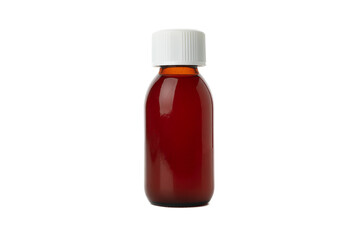 Medicine bottle with syrup isolated on white background