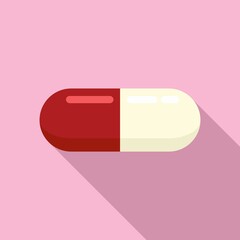 Addiction pill icon. Flat illustration of addiction pill vector icon for web design