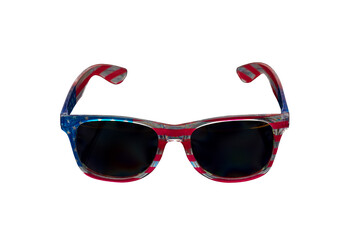sunglasses with American colors isolated on white