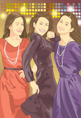 華やかな3人の女性