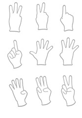 数を表している手