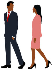 Fototapeta premium Black people (daily common life ) silhouette vector illustration / business person