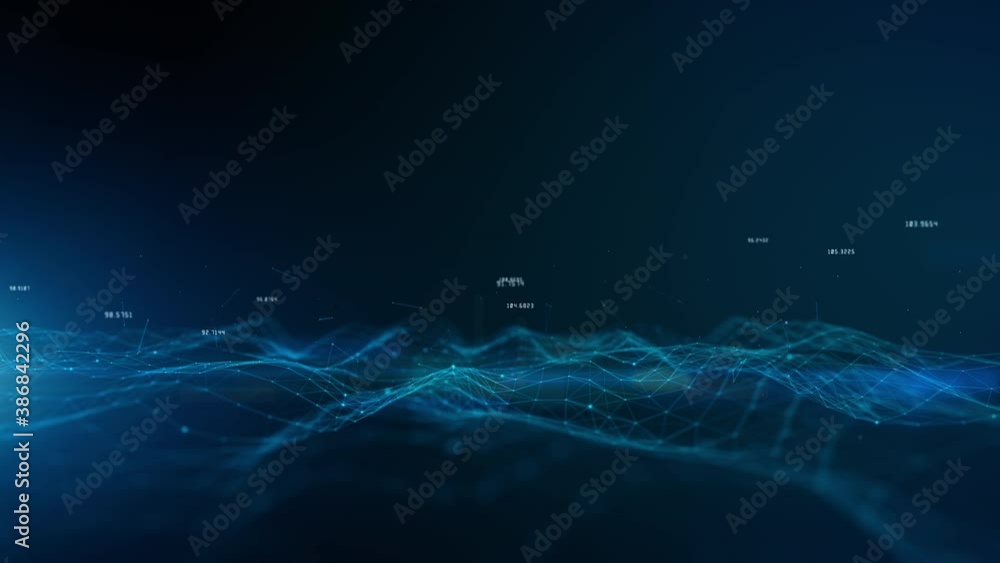 Aufkleber digital cyberspace futuristic lines and dots connect, technology digital data network connections, g