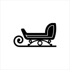 Sledge Icon, Sled, Sleigh, Sliding Vehicle For Snow Ice