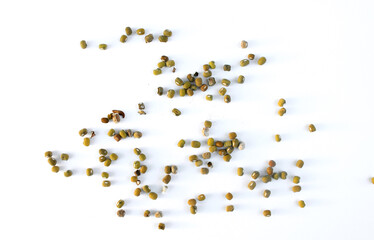 Mung beans isolated on white background