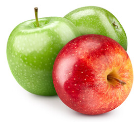 Three red and green apples