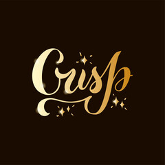 Vector illustration of crisp brush lettering for banner, flyer, poster, clothes, postcard, logo, advertisement, book cover design. Handwritten text for template, signage, billboard, print, decor 
