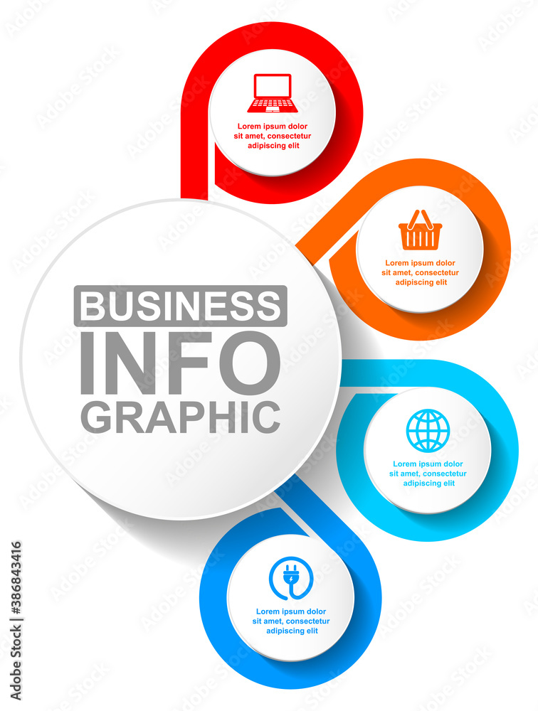 Poster modern design business infographic vector template for internet presentations with 4 options