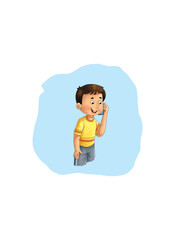 children talking on the pone