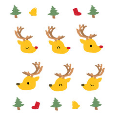 Obraz premium クリスマス トナカイ イラスト 素材
