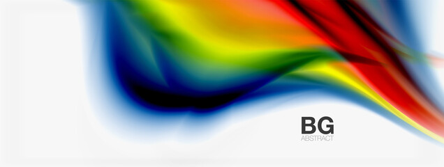 Abstract Background. Smooth flowing lines, blurred waves, rainbow color style stripes. Vector illustrations for covers, banners, flyers and posters and other