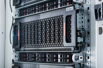 Server rack inside data center room
